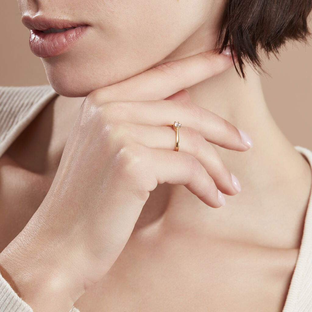 Damen Ring Gold 375 Zirkonia 17,00mm  - Solitärringe Damen | OROVIVO