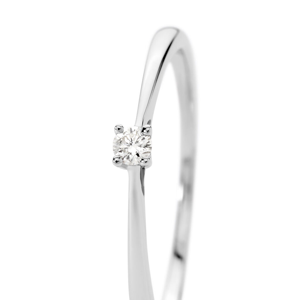 VICTORIA Damen Ring Wei&szlig;gold 585 (14 Karat) Diamant Wei&szlig; 0,060 ct