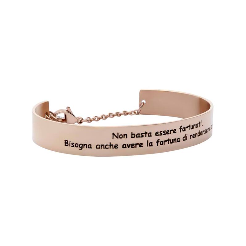 Bangle Non basta essere fortunati. Bisogna anche avere la fortuna di rendersene conto in acciaio rosato - Spannringe Damen | OROVIVO