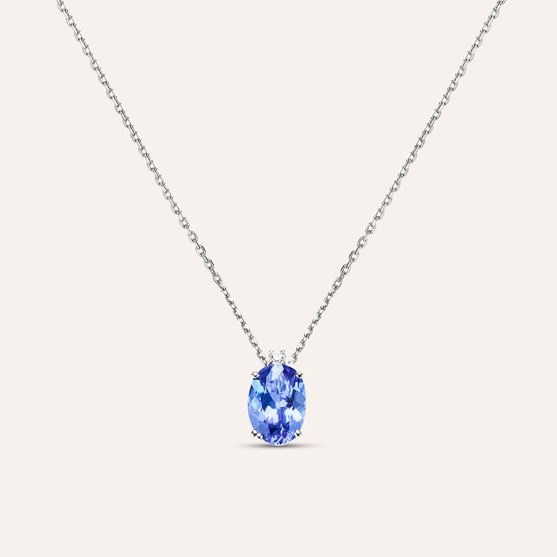 Collana Punto Luce Jasmine Oro Bianco Tanzanite Diamante - Spannringe Damen | OROVIVO