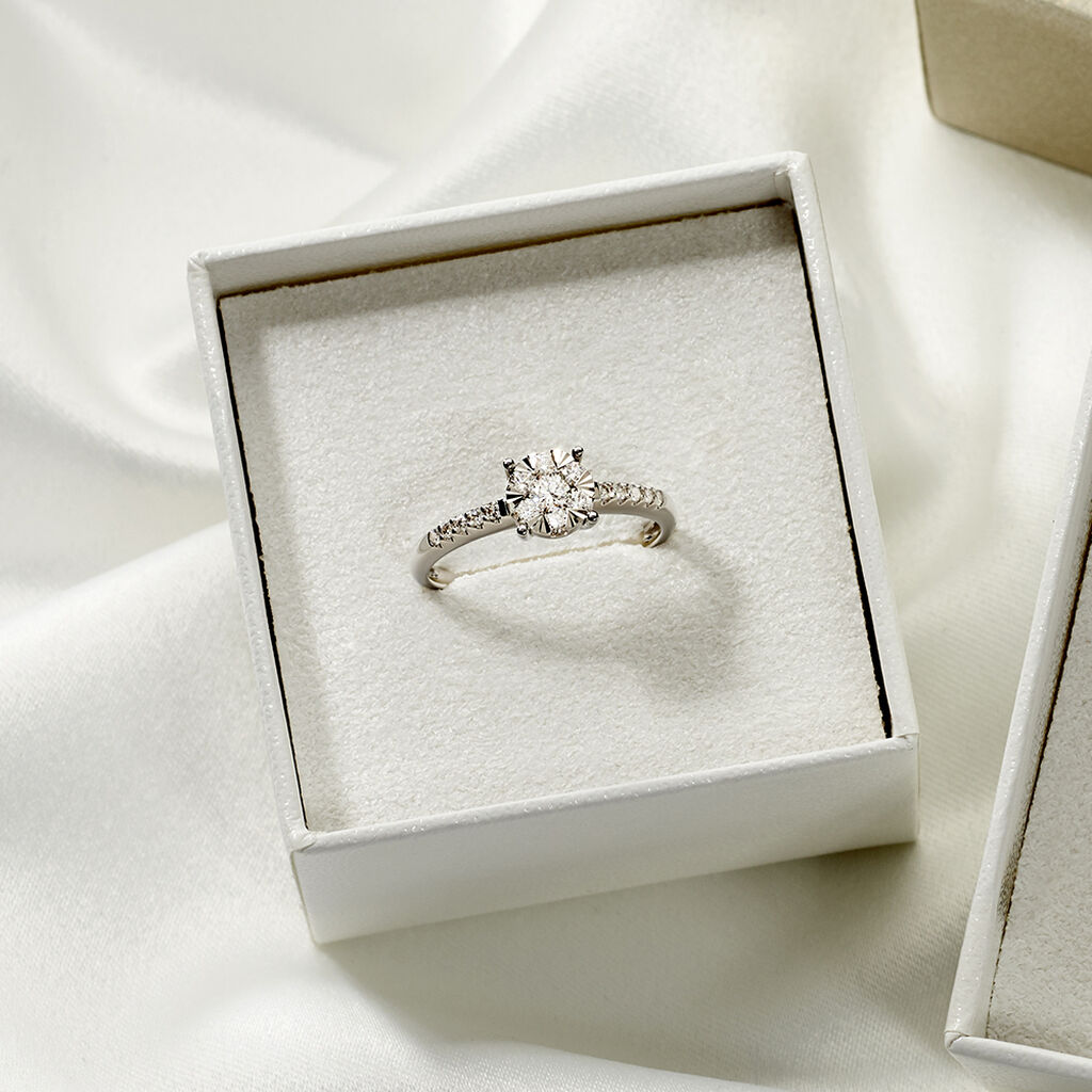 Damen Ring Weißgold 750 Diamant 0,3ct Petali  - Verlobungsringe Damen | OROVIVO