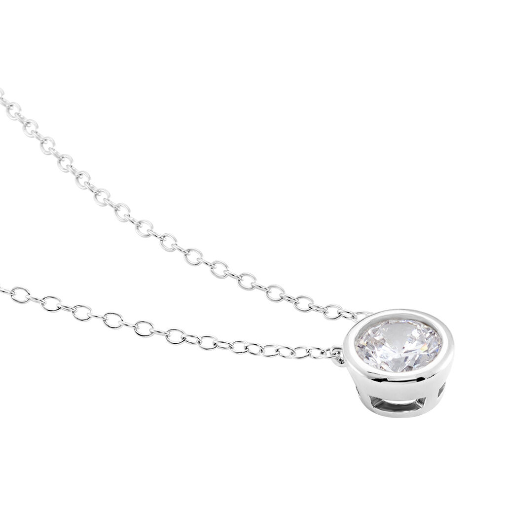 MILENA Damen Collier Silber 925 Zirkonia Wei&szlig; 1,35 ct B 1,15 mm