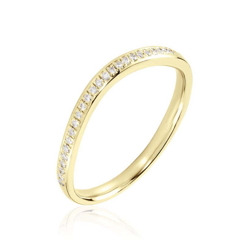 Memo Magga Damen Ring Gold 375 (9 Karat) Diamant Wei&szlig; 0,1 ct - Ringe mit Stein Damen | OROVIVO