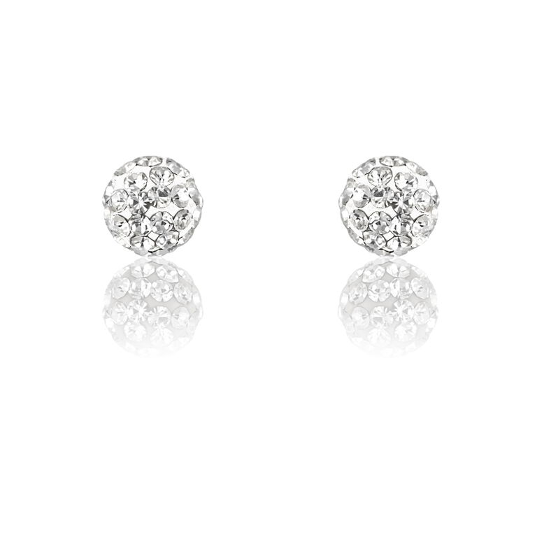 Boucles D'oreilles Puces Kahili Or Jaune Strass - Spannringe Damen | OROVIVO