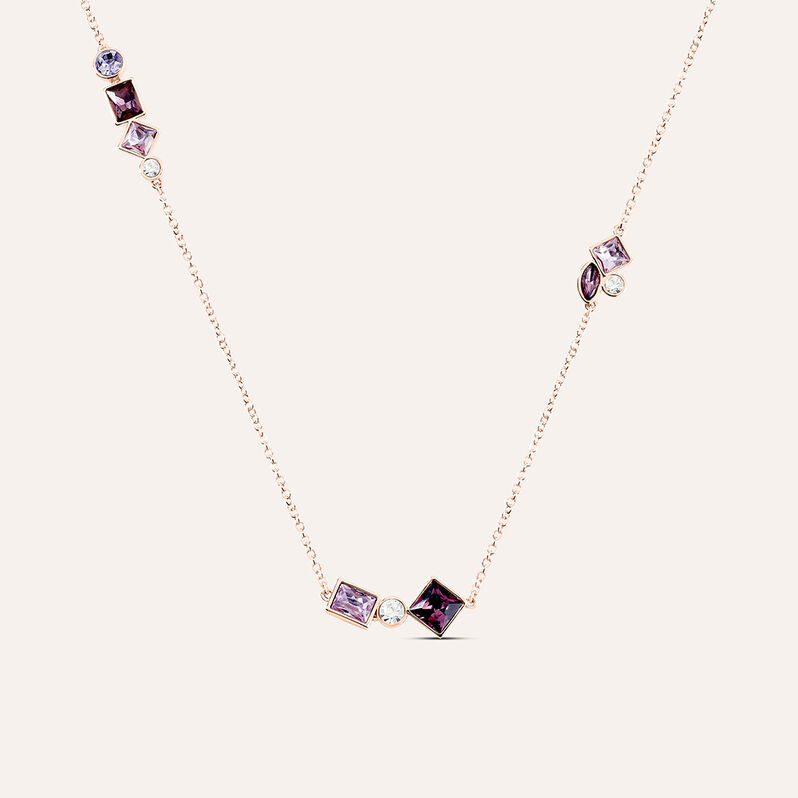 Collana Violet Ottone Rosa Cristallo - Spannringe Damen | OROVIVO