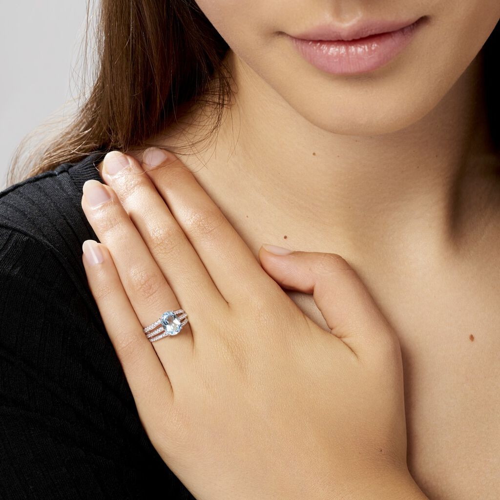 Solitaire Or Weiss Carmelice Topaze Oxydes - Spannringe Damen | OROVIVO