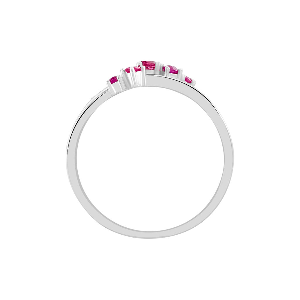 Bague Amarylis Or Blanc Rubis Diamant - Spannringe Damen | OROVIVO