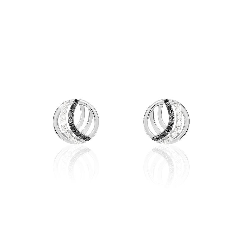 Boucles D'oreilles Puces Paolina Or Blanc Diamant - Spannringe Damen | OROVIVO