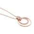 ESPERANZA Damen Collier Silber rosevergoldet 925 Zirkonia Wei&szlig; Doppelkreis