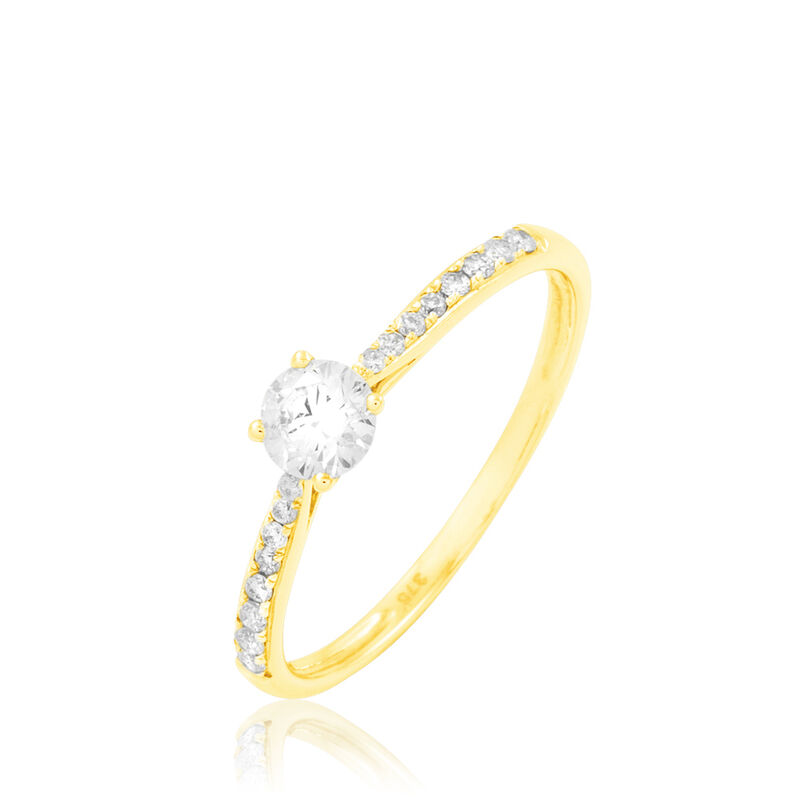 Bague Solitaire Hemera Or Jaune Diamant - Spannringe Damen | OROVIVO