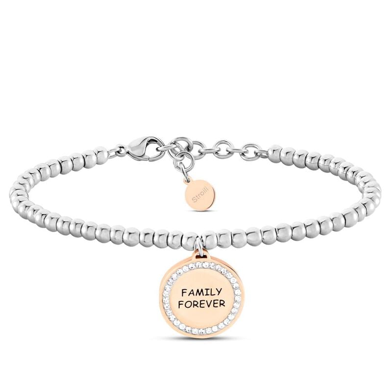 Bracciale Sunrise Acciaio Bicolore Bianco / Rosa Cristallo - Spannringe Damen | OROVIVO