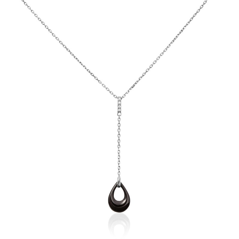 Collier Nahima Argent Blanc Céramique Et Oxyde De Zirconium - Spannringe Damen | OROVIVO