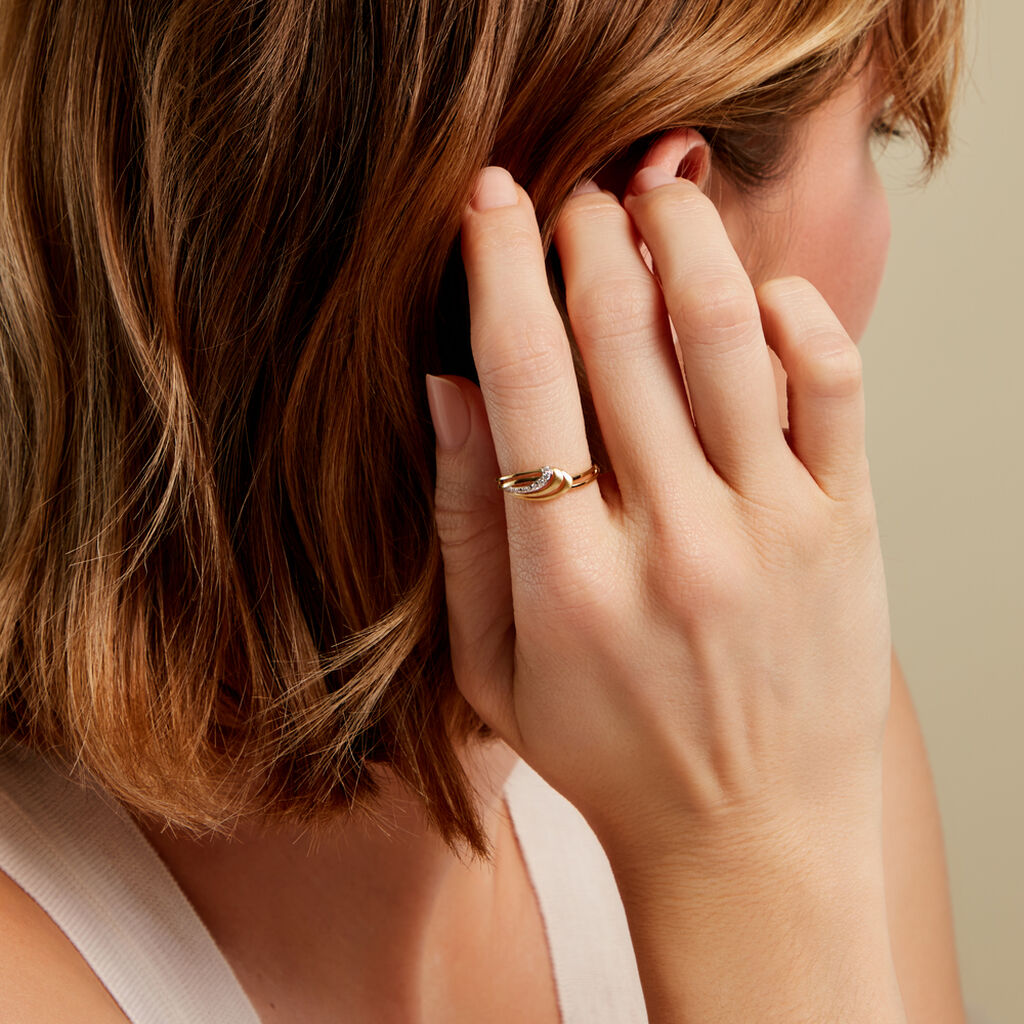 NATALI Damen Ring Gold 333 (8 Karat) Andere Steine Wei&szlig;