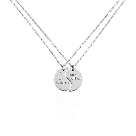 Freundschaftskette Silber 925 Rhodiniert Zirkonia  - Halsketten Unisex | OROVIVO