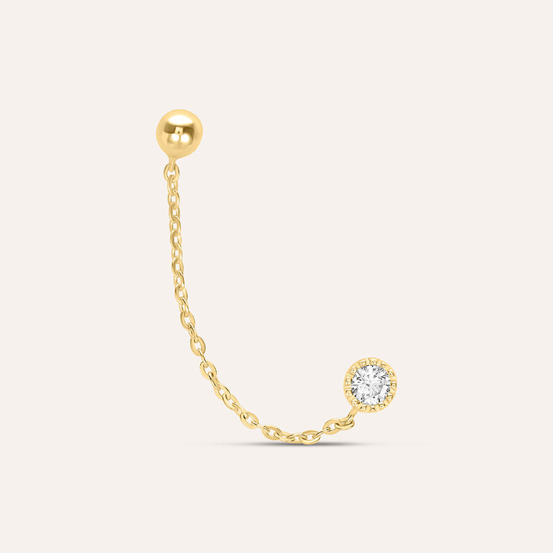 Ear Cuff Bon Ton Oro Giallo Cubic Zirconia - Spannringe Damen | OROVIVO