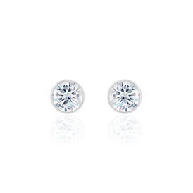 Damen Ohrstecker Silber 925 Zirkonia 6mm - Ohrstecker Damen | OROVIVO