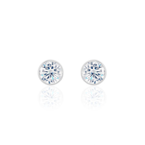 Damen Ohrstecker Silber 925 Zirkonia 6mm - Ohrstecker Damen | OROVIVO