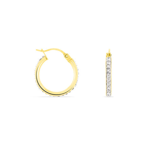 Damen Creolen Gold 375 Kristalle - Creolen Damen | OROVIVO