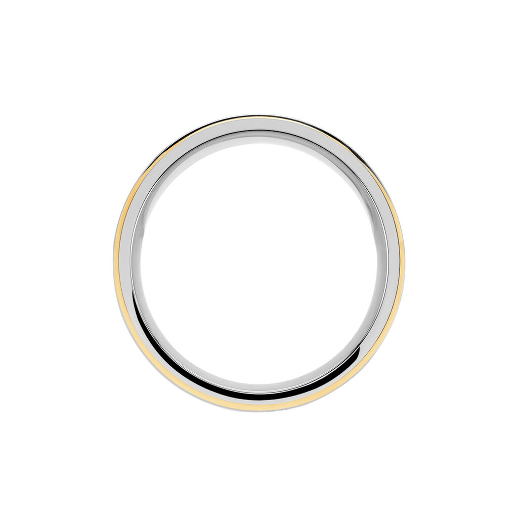 Damen Ring Titan Bicolor Gelb/Silber Zirkonia 6,40mm  - Ringe mit Stein Damen | OROVIVO
