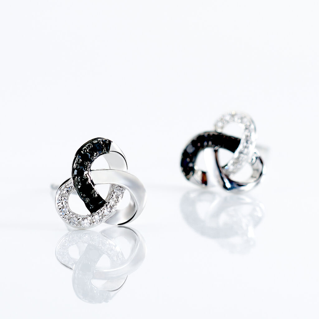 Damen Ohrstecker Weißgold 375 Diamant Schwarz Konstellation Constellation  - Ohrstecker Damen | OROVIVO