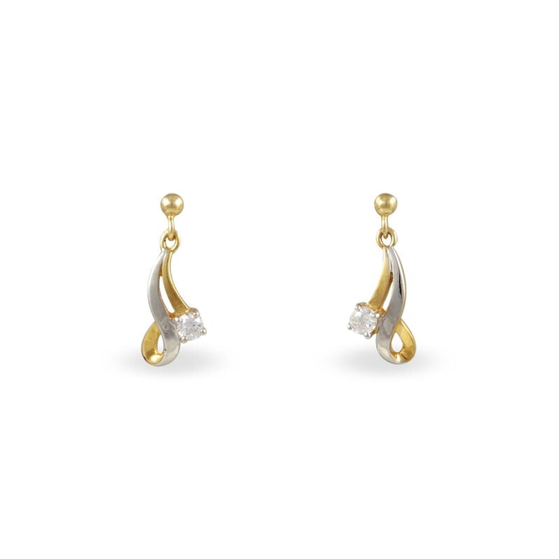 Boucles D'oreilles Pendantes Hinatea Plaque Or Bicolore Oxyde - Spannringe Damen | OROVIVO