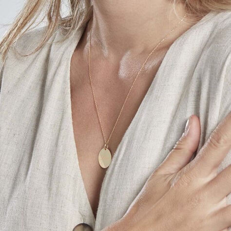 SIRONA Damen Anhänger Gold 375 (9 Karat) Kreis - Anhänger mit Gravur Damen | OROVIVO