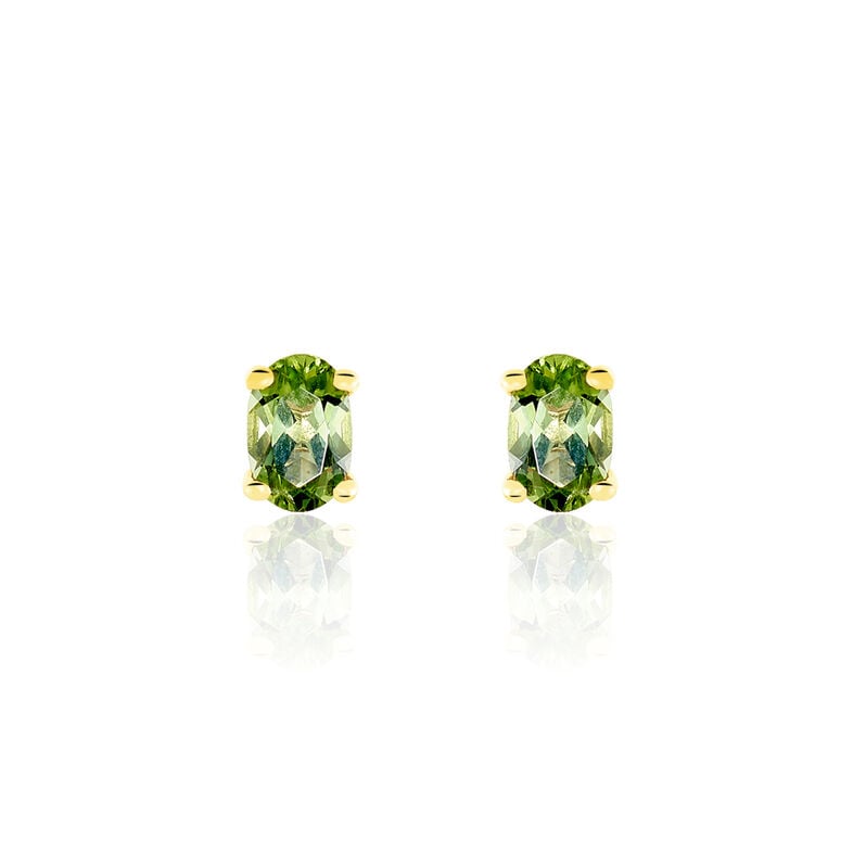 ELENEA Damen Ohrstecker Gold 375 (9 Karat) Peridot Gr&uuml;n 0,94 ct Oval - Ohrstecker Damen | OROVIVO