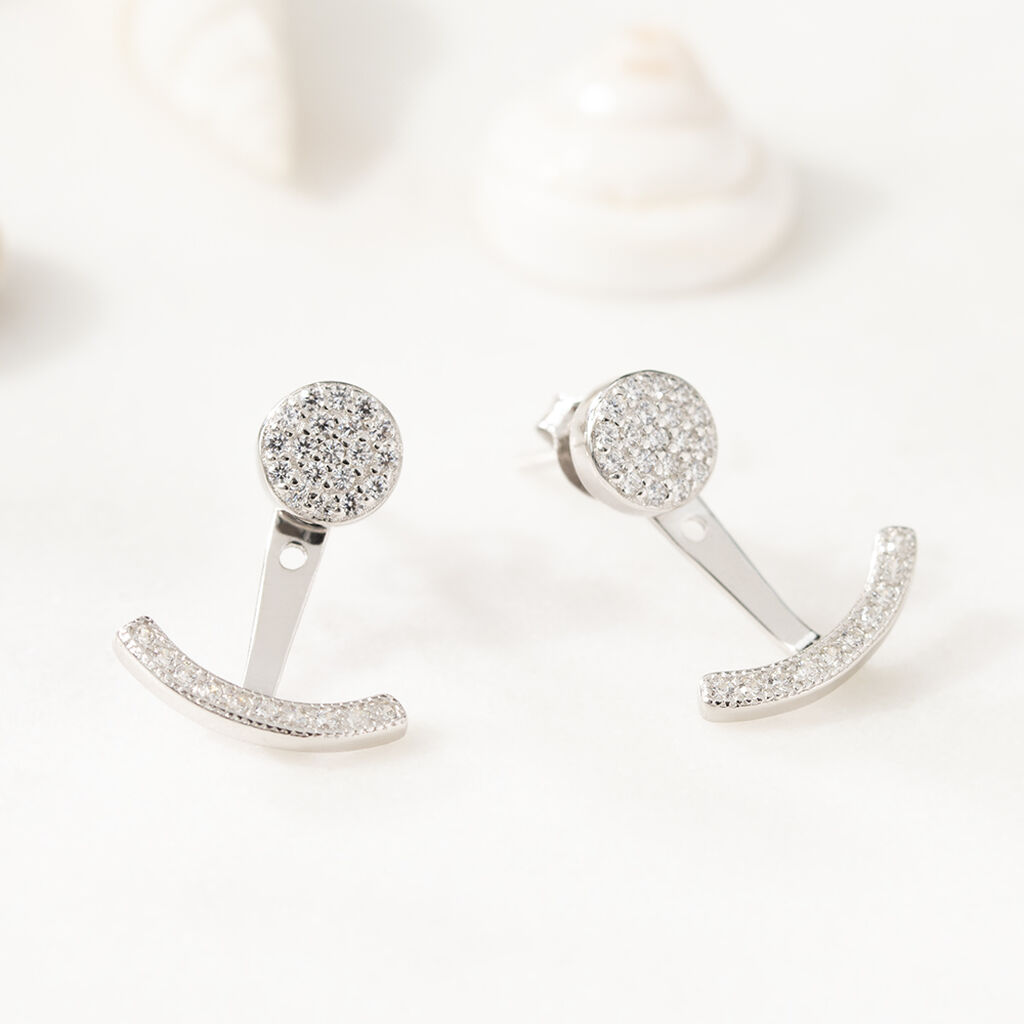 Damen Ohrklemme Silber 925 Zirkonia Anker - Ohrringe mit Stein Damen | OROVIVO