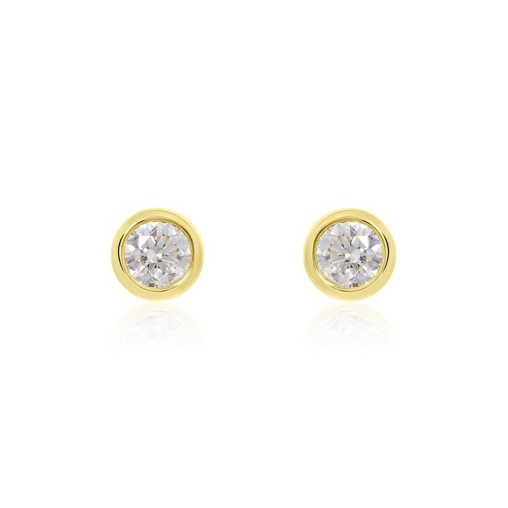 Delicate Damen Ohrstecker Gold 375 (9 Karat) Diamant Weiß 0,3 ct, Ohrstecker mit Stein