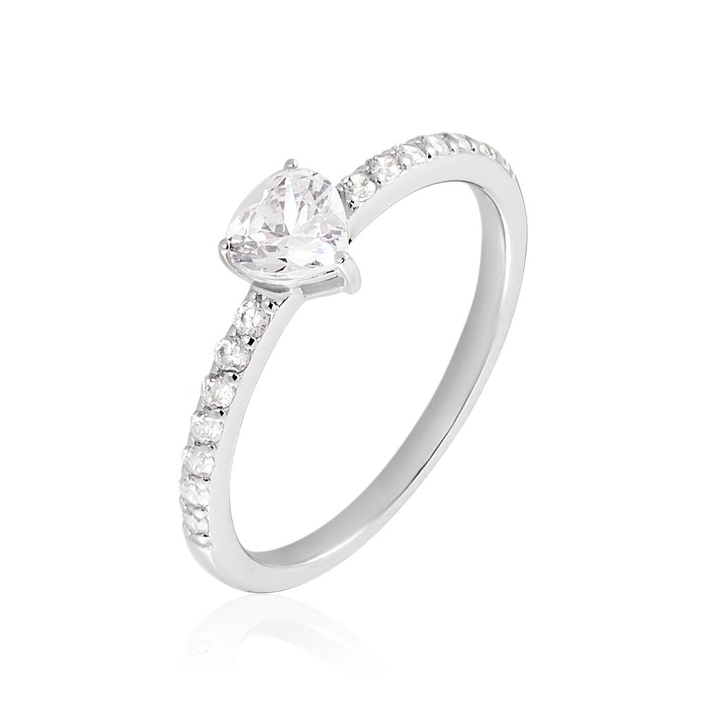 Thumbnail - BILLIE Damen Ring Silber 925 Zirkonia Weiß 0,68 ct Herz, Ring mit Stein