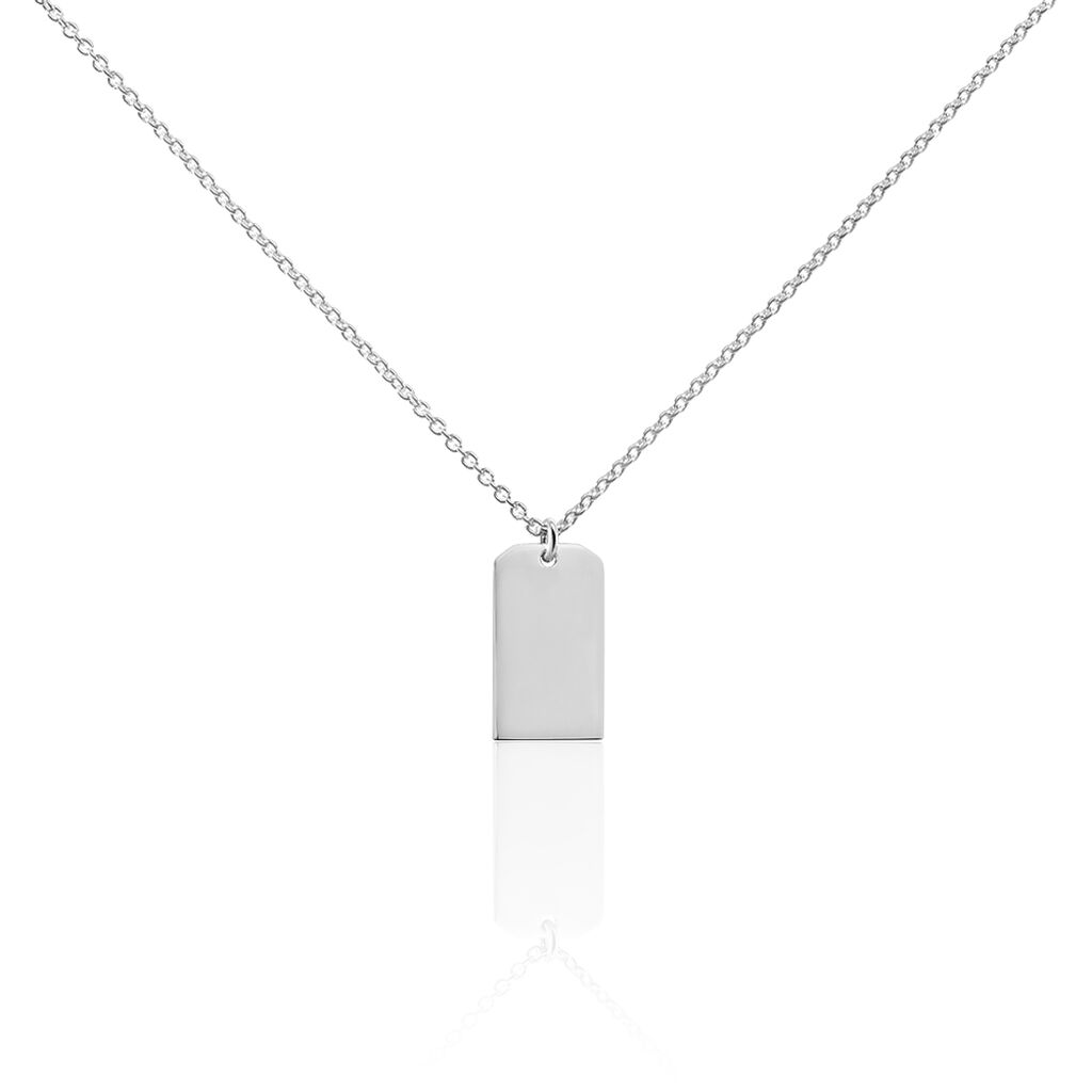 ODILE GRAVURPLATTE Unisex Collier Silber 925 Rechteckig