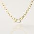 PANY Damen Collier Gold Bicolor Gelb/Silber 375 (9 Karat) Diamant Wei&szlig; 0,02 ct Oval