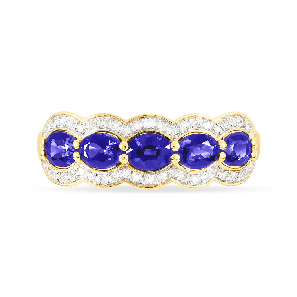 Bague Margaux Or Jaune Tanzanite Et Diamant - Spannringe Damen | OROVIVO