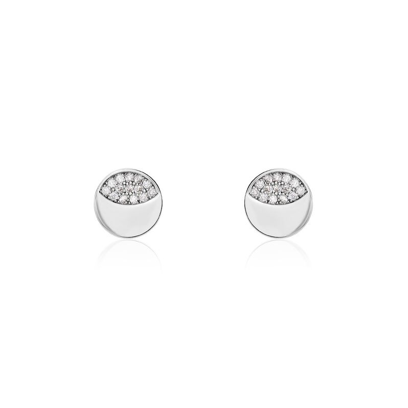 Boucles D'oreilles Puces Argent Rhodié Grissil Oxydes De Zirconium - Spannringe Damen | OROVIVO
