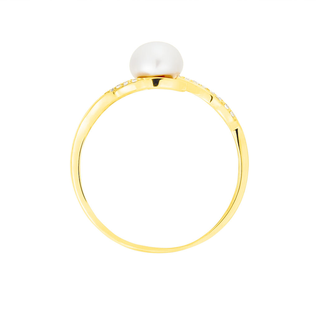 ANTOINETTE Damen Ring Gold 375 (9 Karat) Zuchtperle Perlmutt