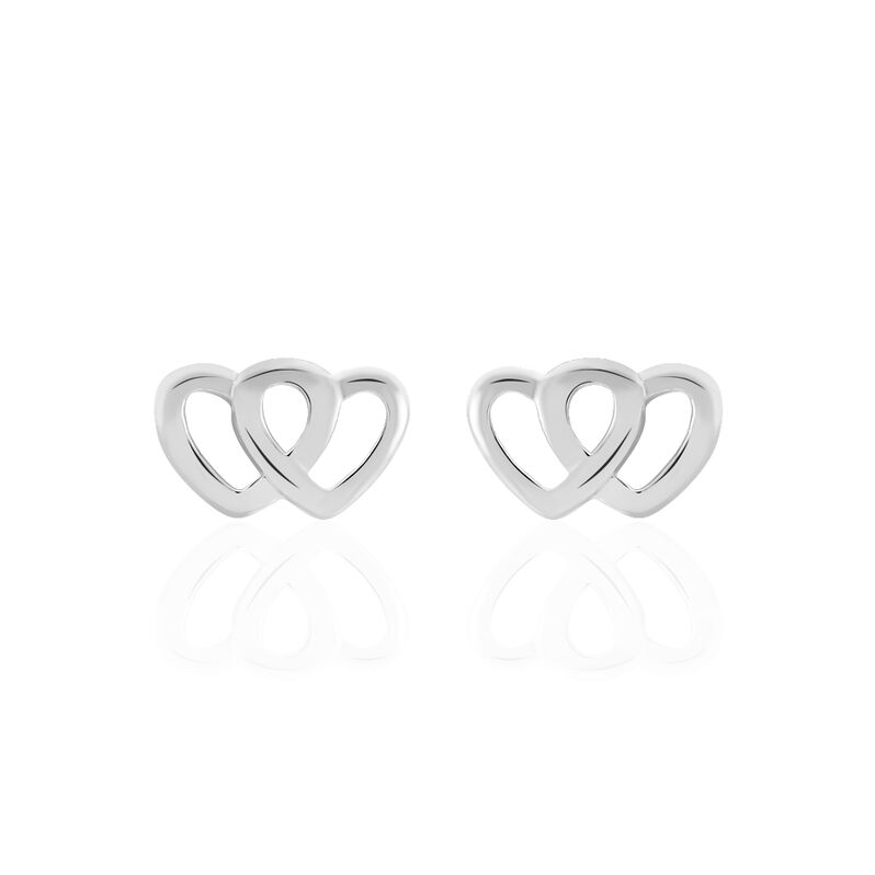 LEHINAAE Damen Ohrstecker Silber 925 Doppelherz - Ohrstecker Damen | OROVIVO