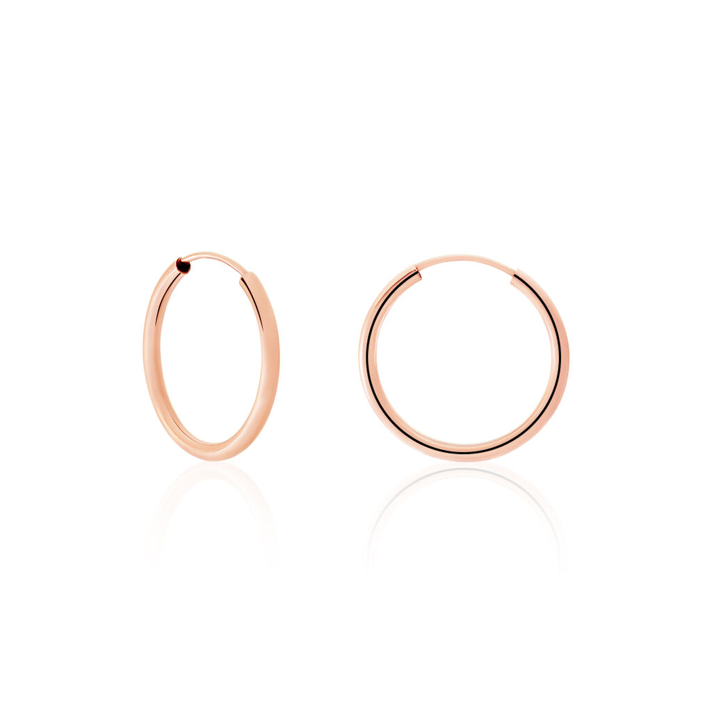 VILLJA Damen Creolen Silber rosevergoldet 925, Creolen ohne Stein