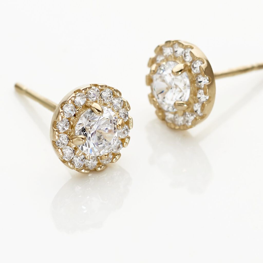 Damen Ohrstecker Gold 375 Zirkonia  - Ohrstecker Damen | OROVIVO