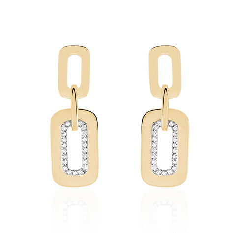 Damen Ohrhänger Lang Messing Gold 750 plattiert  - Ohrringe mit Stein Damen | OROVIVO