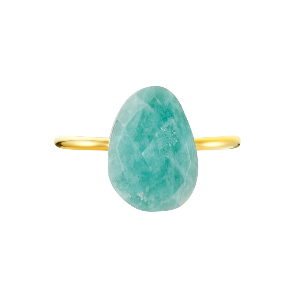 Damen Ring Silber vergoldet 925 Amazonit Türkis 3,25ct Lora  - Solitärringe Damen | OROVIVO