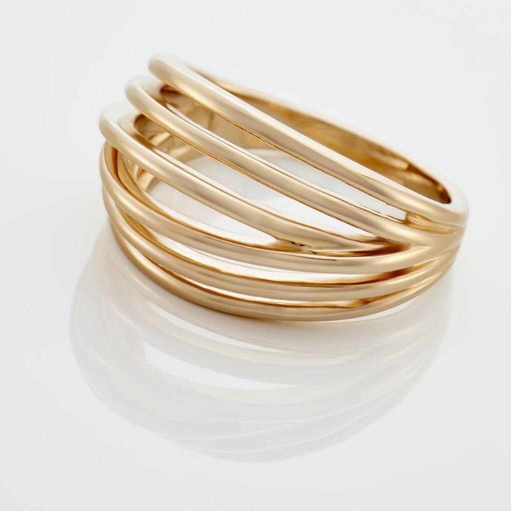 Damen Ring Messing 18 Karat vergoldet Zirkonia 14mm Breite - Ringe Damen | OROVIVO