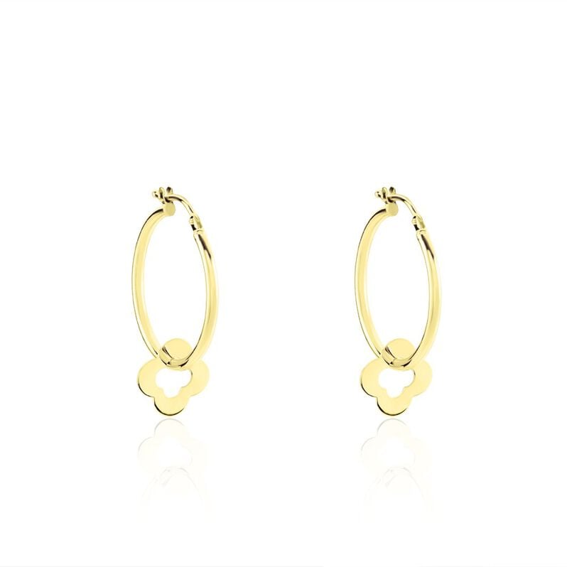 RINKA Damen Creolen Gold 375 (9 Karat) Talisman Kleeblatt B 2,5 mm - Creolen Damen | OROVIVO