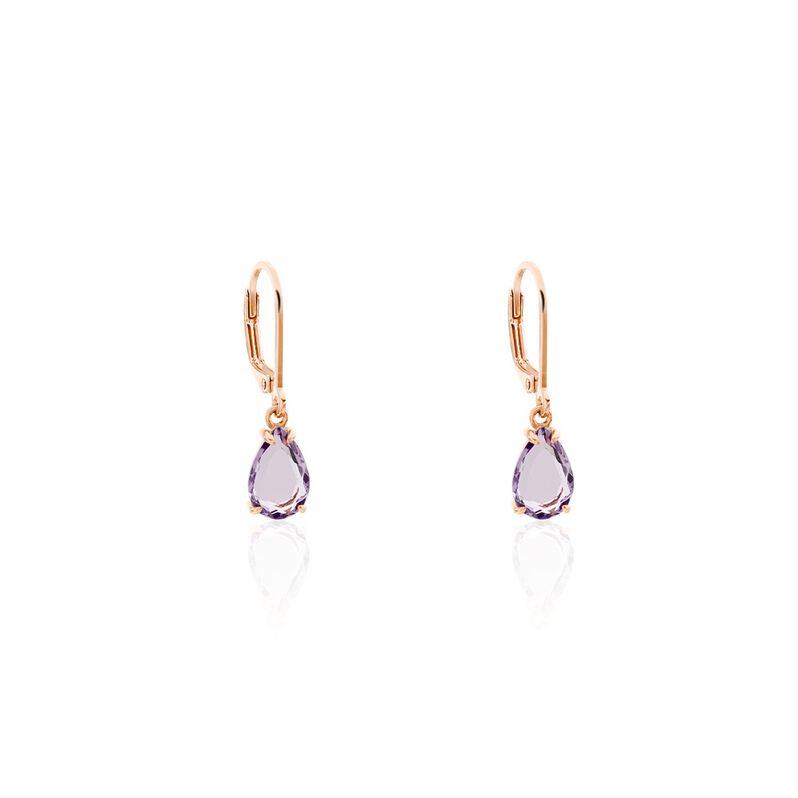 Damen Ohrringe Lang Silber rosevergoldet 925 Amethyst Violett 1,58ct Roswita  - Ohrhänger Damen | OROVIVO