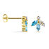 Santorini Damen Ohrstecker Gold 375 (9 Karat) Topas Swiss Blue 0,48 ct Blume