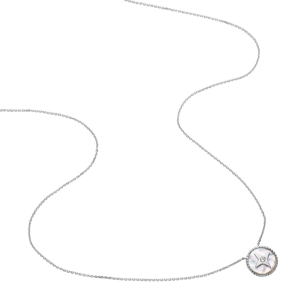 Damen Halskette Weißgold 375 Zirkonia Perlmutt -  Damen | OROVIVO