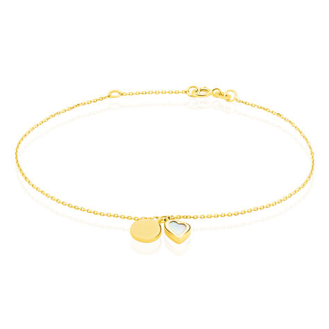 ALVA Damen Armband Gold 375 (9 Karat) Perlmutt Perlmutt 0,5 ct Herz