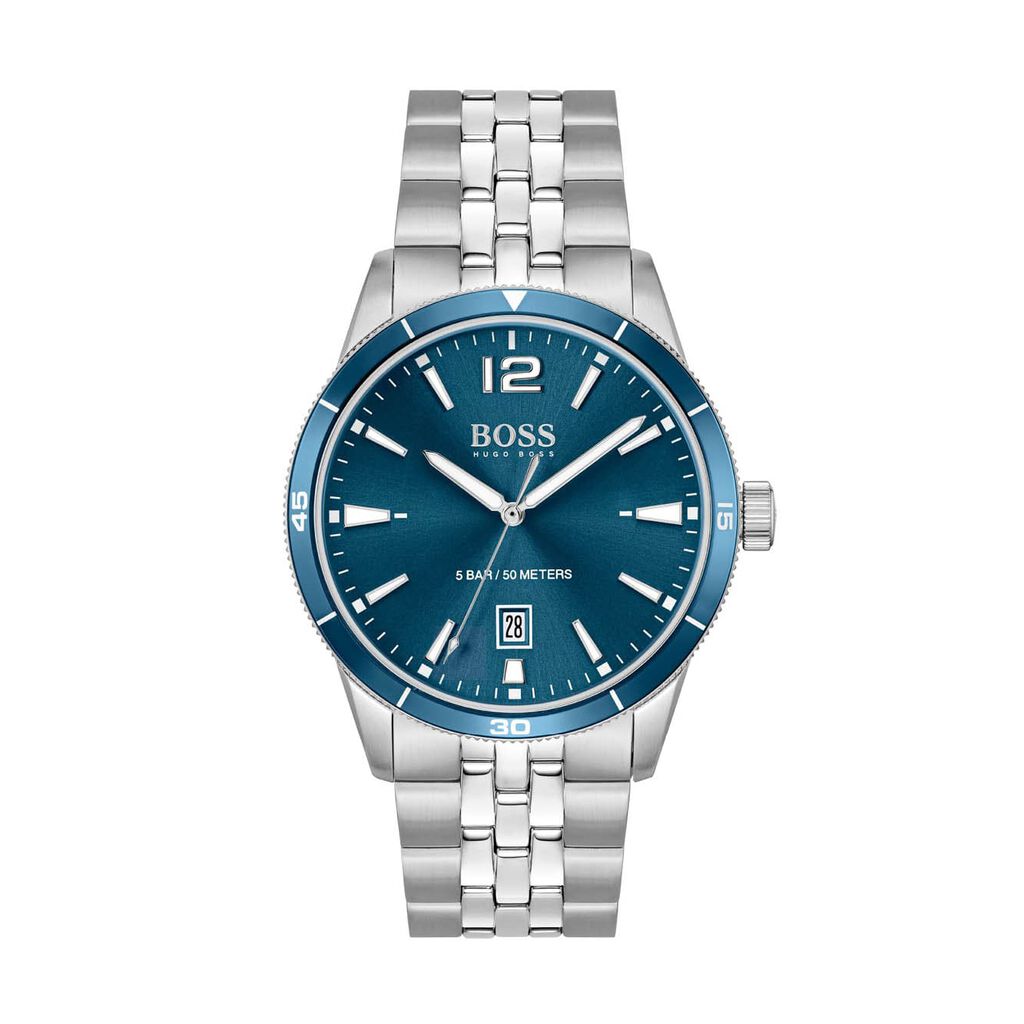 🦚 BOSS Herrenuhr Drifter 1513902 Quarz, Uhr ohne Stein