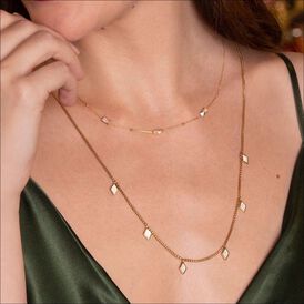 Damen Collier Gold 375 Zirkonia L 45cm - Ketten mit Stein Damen | OROVIVO