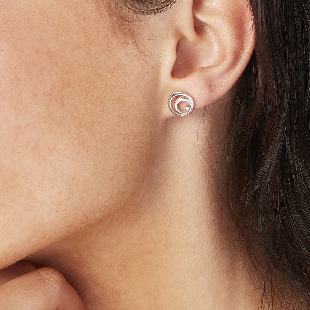 Damen Ohrstecker Silber 925 Diamant Kreise - Ohrstecker Damen | OROVIVO