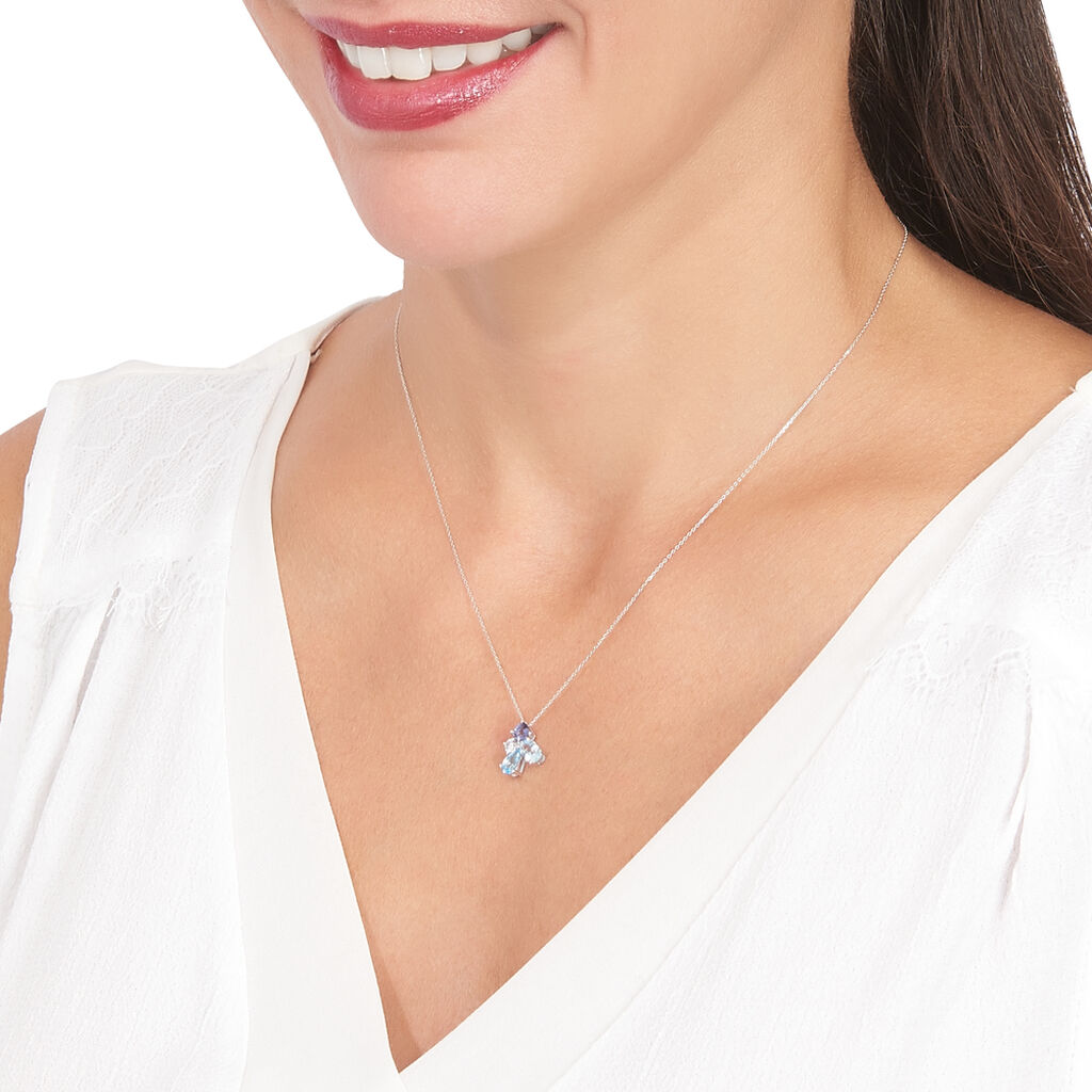 Collier Or Weiss Doryne Puces Topaze Iol - Spannringe Damen | OROVIVO